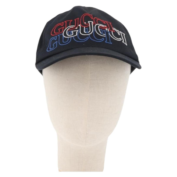 GUCCI Cap Canvas Black Auth BA11971A