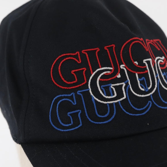 GUCCI Cap Canvas Black Auth BA11971A