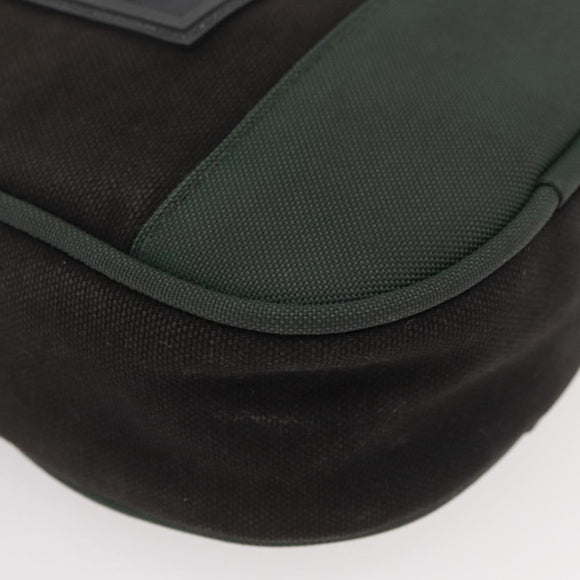 CHANEL Sports Line Shoulder Bag Canvas Green CC Auth BA11975
