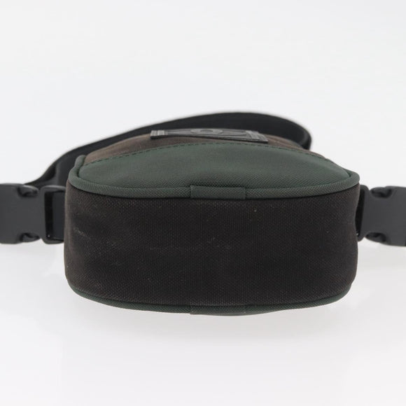 CHANEL Sports Line Shoulder Bag Canvas Green CC Auth BA11975