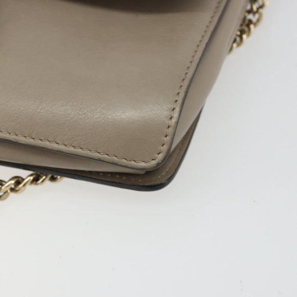 Chloe Fay Shoulder Bag Leather Suede Gray Gold Auth BA11981