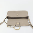 Chloe Fay Shoulder Bag Leather Suede Gray Gold Auth BA11981-10