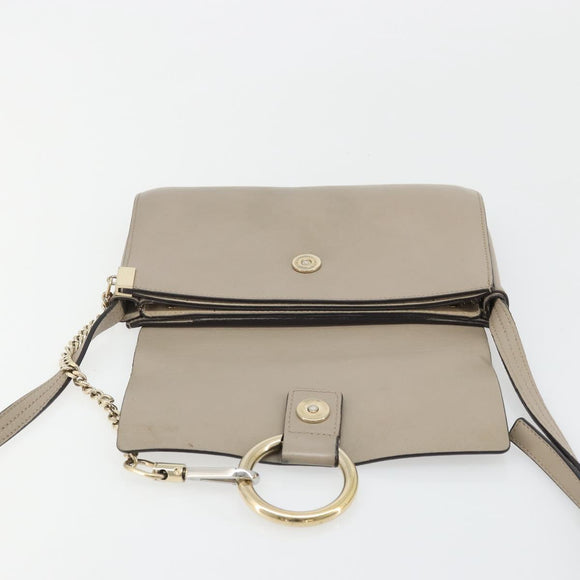 Chloe Fay Shoulder Bag Leather Suede Gray Gold Auth BA11981