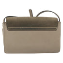 Chloe Fay Shoulder Bag Leather Suede Gray Gold Auth BA11981-2