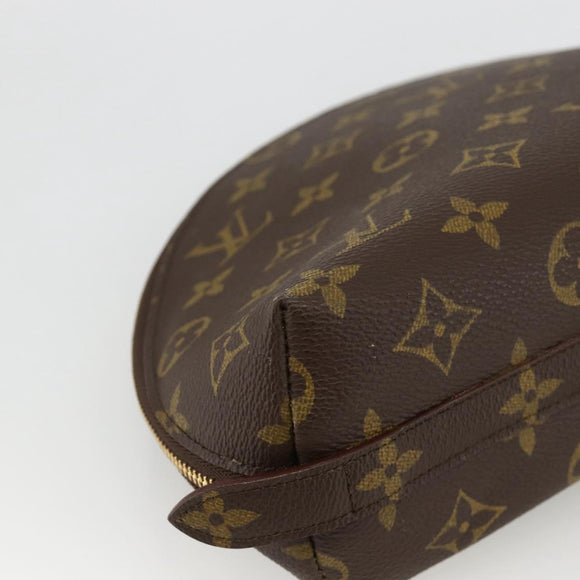 LOUIS VUITTON Monogram Trousse Demi Ronde Cosmetic Pouch M47520 LV Auth BA11983