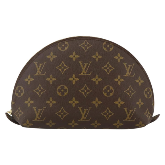 LOUIS VUITTON Monogram Trousse Demi Ronde Cosmetic Pouch M47520 LV Auth BA11983