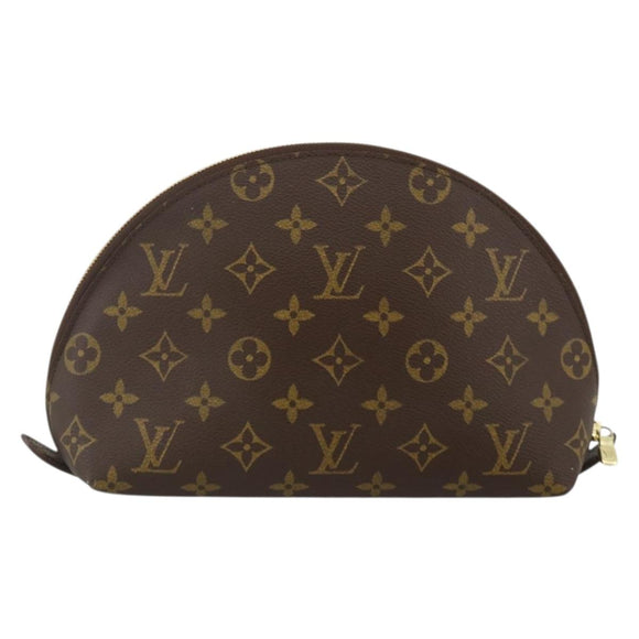 LOUIS VUITTON Monogram Trousse Demi Ronde Cosmetic Pouch M47520 LV Auth BA11983