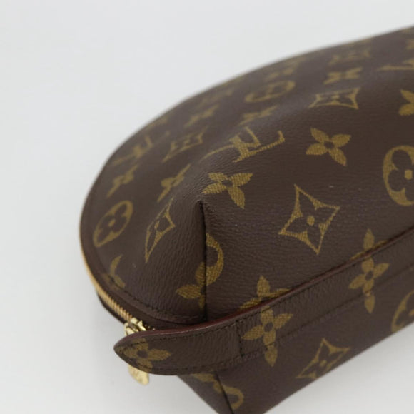 LOUIS VUITTON Monogram Trousse Demi Ronde Cosmetic Pouch M47520 LV Auth BA11983