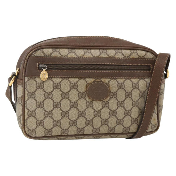 GUCCI GG Supreme Shoulder Bag PVC Beige Gold 001 56 0942 Auth BA11984