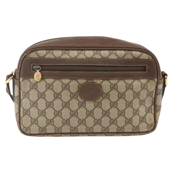 GUCCI GG Supreme Shoulder Bag PVC Beige Gold 001 56 0942 Auth BA11984
