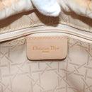 Christian Dior Canage Lady Dior Hand Bag Nylon Brown Gold Auth BA11985-17