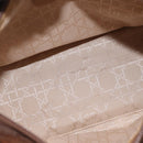 Christian Dior Canage Lady Dior Hand Bag Nylon Brown Gold Auth BA11985-12