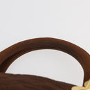 Christian Dior Canage Lady Dior Hand Bag Nylon Brown Gold Auth BA11985-8