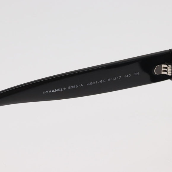 CHANEL COCO Mark Sunglasses plastic Black 5385-A CC Auth BA11986