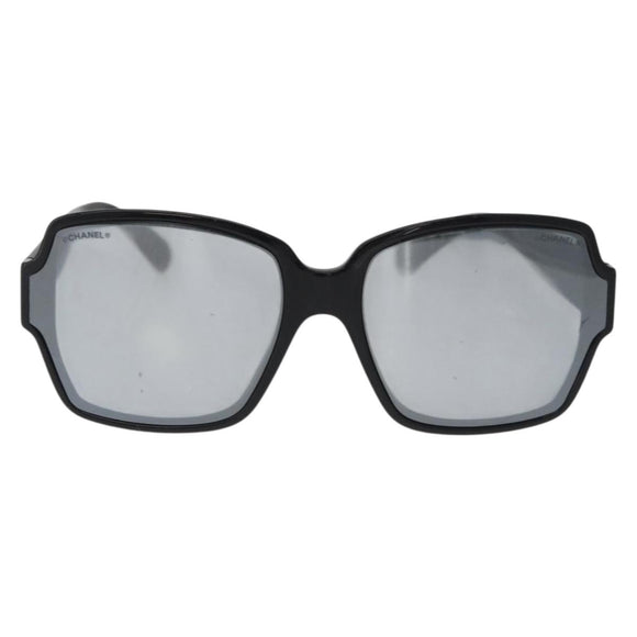 CHANEL COCO Mark Sunglasses plastic Black 5385-A CC Auth BA11986