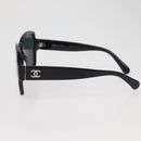 CHANEL COCO Mark Sunglasses plastic Black 5385-A CC Auth BA11986-7