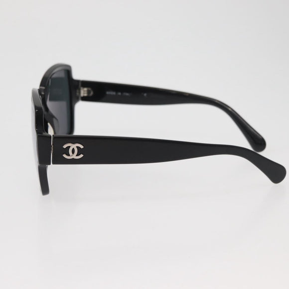 CHANEL COCO Mark Sunglasses plastic Black 5385-A CC Auth BA11986