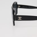 CHANEL COCO Mark Sunglasses plastic Black 5385-A CC Auth BA11986-8