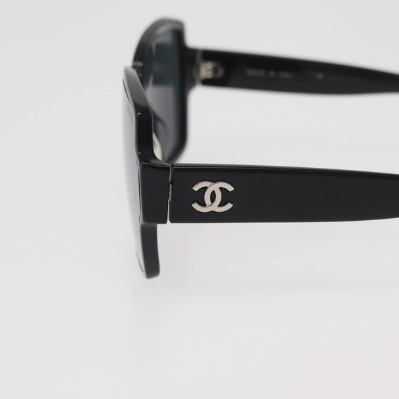CHANEL COCO Mark Sunglasses plastic Black 5385-A CC Auth BA11986