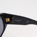 CHANEL COCO Mark Matelasse Sunglasses plastic Black 01450 94305 CC Auth BA11987-14