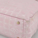 CHANEL New Travel Line Tote Bag Nylon Pink Gold CC Auth BA11991-9