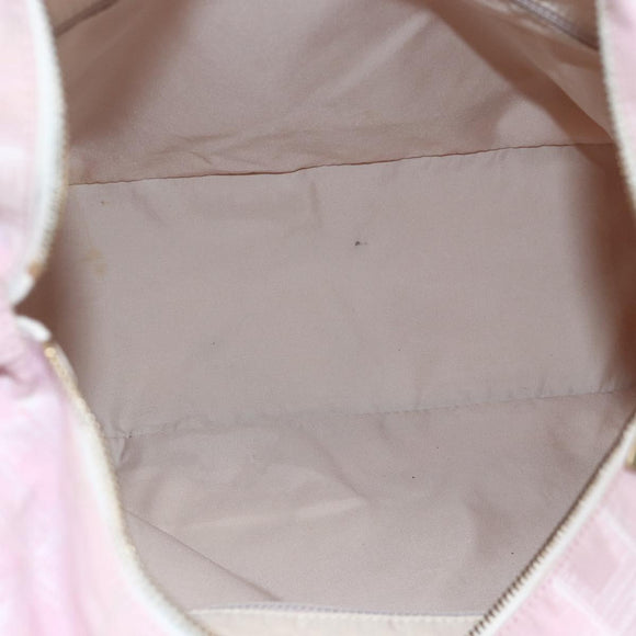 CHANEL New Travel Line Tote Bag Nylon Pink Gold CC Auth BA11991