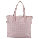CHANEL New Travel Line Tote Bag Nylon Pink Gold CC Auth BA11991-13