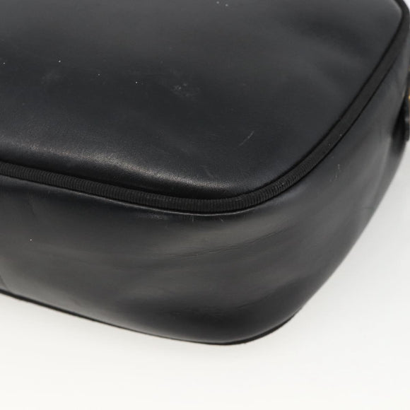Salvatore Ferragamo Vala Shoulder Bag Leather Black Gold Auth BA11993