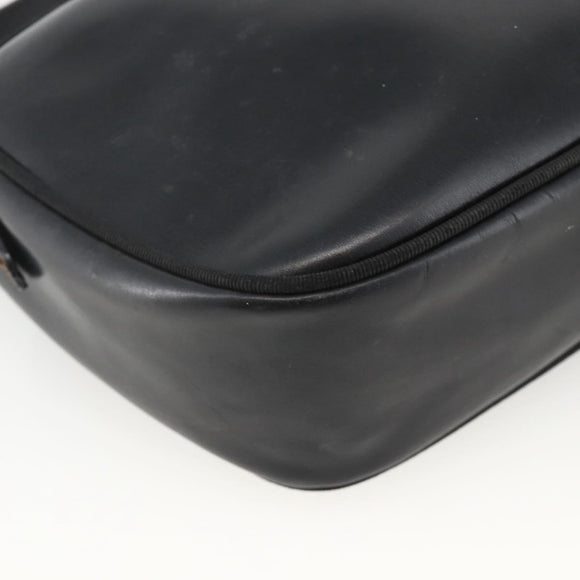 Salvatore Ferragamo Vala Shoulder Bag Leather Black Gold Auth BA11993