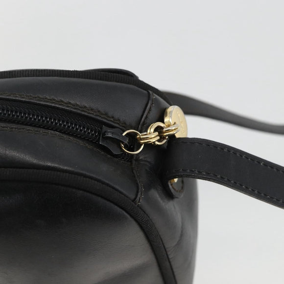 Salvatore Ferragamo Vala Shoulder Bag Leather Black Gold Auth BA11993