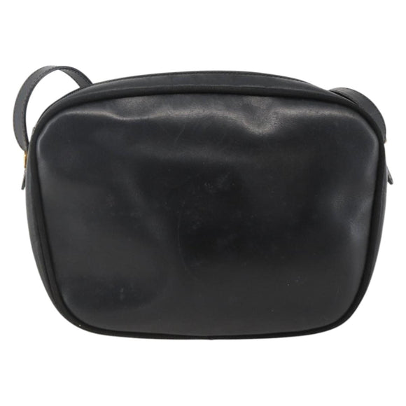 Salvatore Ferragamo Vala Shoulder Bag Leather Black Gold Auth BA11993