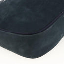 Salvatore Ferragamo Vala Shoulder Bag Suede Navy Gold Auth BA11994-16