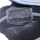 Salvatore Ferragamo Vala Shoulder Bag Suede Navy Gold Auth BA11994-12