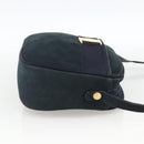 Salvatore Ferragamo Vala Shoulder Bag Suede Navy Gold Auth BA11994-4