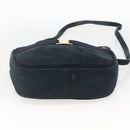 Salvatore Ferragamo Vala Shoulder Bag Suede Navy Gold Auth BA11994-5