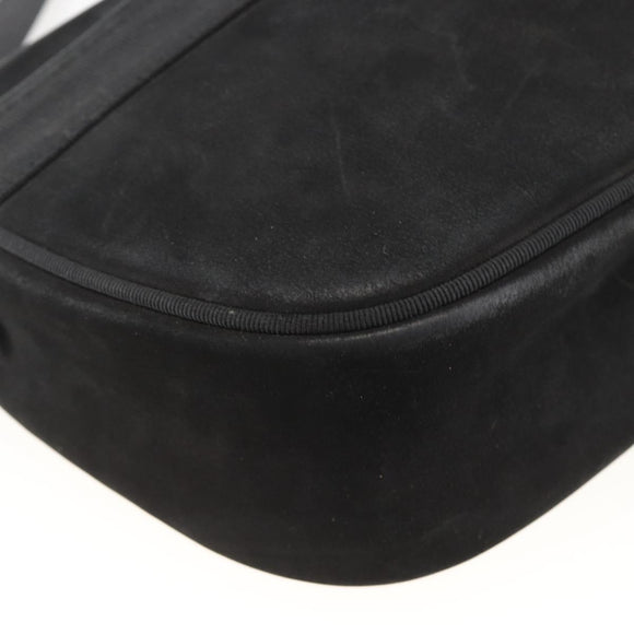 Salvatore Ferragamo Vala Shoulder Bag Suede Black Gold Auth BA11995