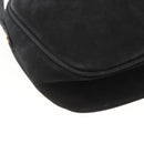 Salvatore Ferragamo Vala Shoulder Bag Suede Black Gold Auth BA11995-16