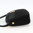 Salvatore Ferragamo Vala Shoulder Bag Suede Black Gold Auth BA11995-3
