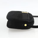 Salvatore Ferragamo Vala Shoulder Bag Suede Black Gold Auth BA11995-4