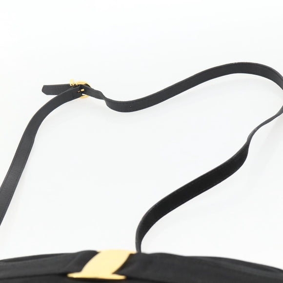 Salvatore Ferragamo Vala Shoulder Bag Suede Black Gold Auth BA11995