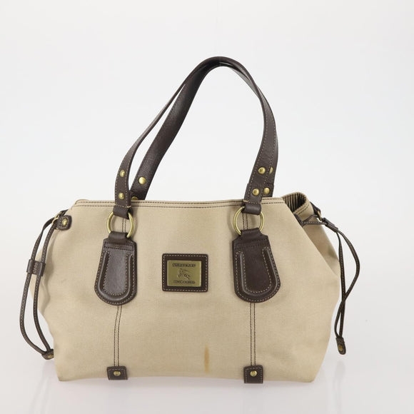 Burberrys Hand Bag Canvas Leather 2 Set Brown Beige Auth BA11996