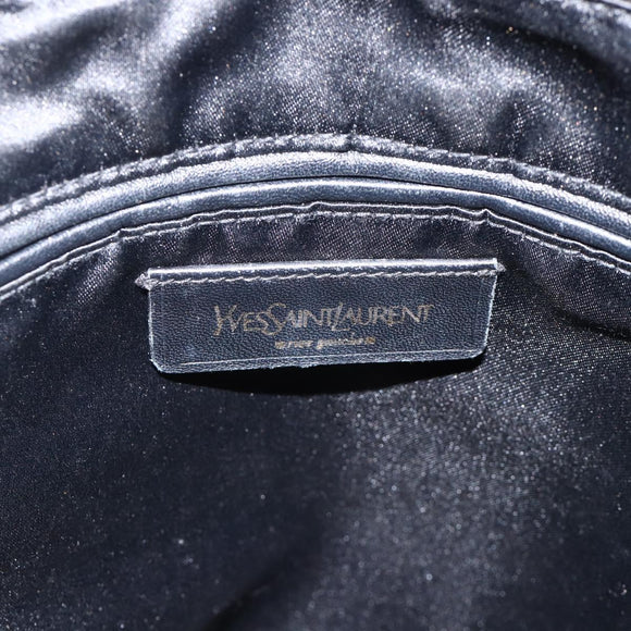 SAINT LAURENT Kahala Tote Bag Canvas Black Gold 123435 Auth BA11999A