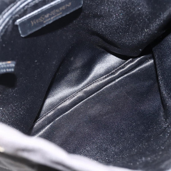 SAINT LAURENT Kahala Tote Bag Canvas Black Gold 123435 Auth BA11999A