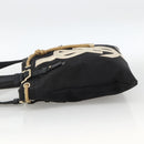 SAINT LAURENT Kahala Tote Bag Canvas Black Gold 123435 Auth BA11999A-4