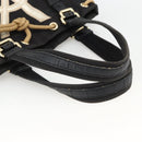 SAINT LAURENT Kahala Tote Bag Canvas Black Gold 123435 Auth BA11999A-7