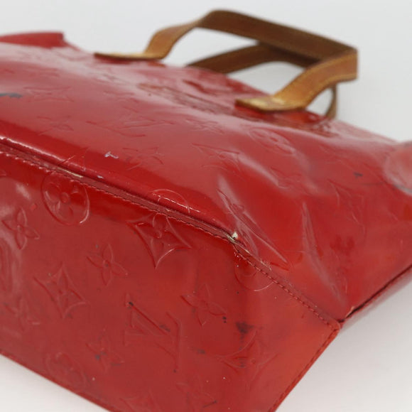 LOUIS VUITTON Monogram Vernis Reade PM Hand Bag Red Rouge M91088 LV Auth BA12001