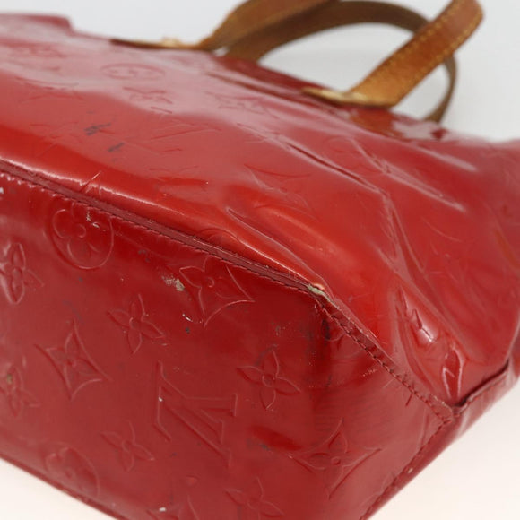 LOUIS VUITTON Monogram Vernis Reade PM Hand Bag Red Rouge M91088 LV Auth BA12001