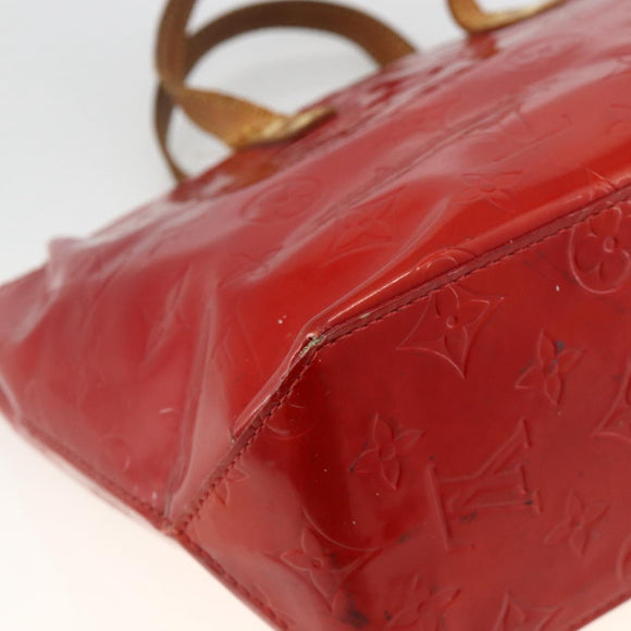LOUIS VUITTON Monogram Vernis Reade PM Hand Bag Red Rouge M91088 LV Auth BA12001