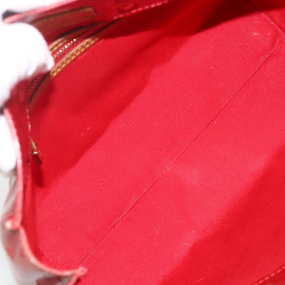 LOUIS VUITTON Monogram Vernis Reade PM Hand Bag Red Rouge M91088 LV Auth BA12001