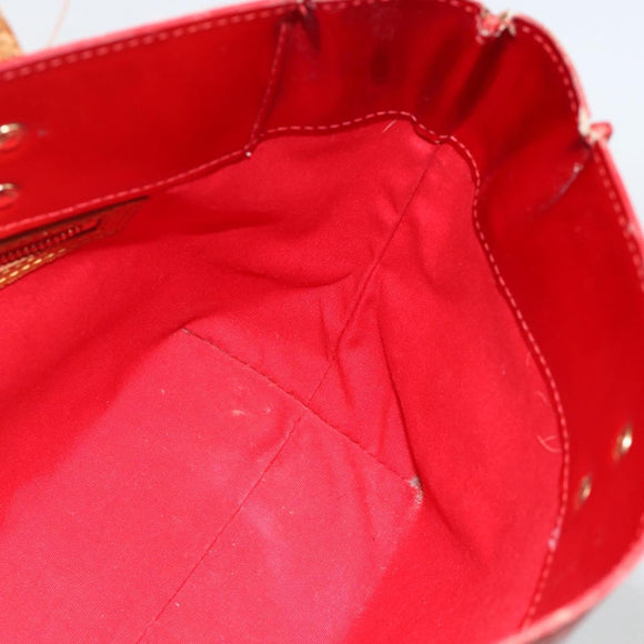 LOUIS VUITTON Monogram Vernis Reade PM Hand Bag Red Rouge M91088 LV Auth BA12001